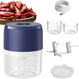 Mini Elektrische Hakker - Keukenmachine Knoflook - Snel Ingrediënten Snijden - USB Oplaadbaar - 9 x 9 x 12 cm — thumbnail 1