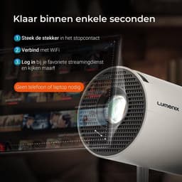SnelShoppen - Mini Projector, Smart TV & 4K ondersteuning, WiFi 6 & Bluetooth 5.0, Voor iOS en Android, Home Cinema, 120 inch Beeld, Wit, Ideaal voor — thumbnail 5