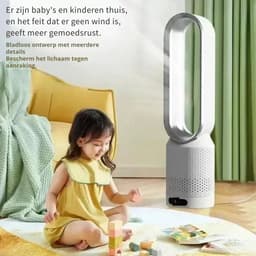 Damenzo - Ventilator - Ventilator staand - Tafelventilator - Vloerventilator - Ventilatoren - Ventilator toren - 14.5x58 cm - Zilver — thumbnail 3