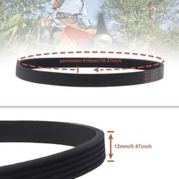 Aandrijfriem 12 mm breed - Rubber - Slijtvaste/duurzame riem - Compatibel met Flymo Turbo Lite 350/400 - Gesloten lus - Omtrek 416 mm - Grasmaaier Riem — thumbnail 2