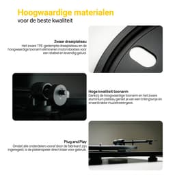 Pro-Ject E1.2 BT Bluetooth Platenspeler – met Phono Voorversterker – Plug and Play – 33/45 RPM – LP Speler – Handmatige Platenspeler – Wit — thumbnail 5