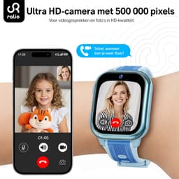 Ralio R5 Plus Smartwatch kinderen 4G met HD Camera - gps horloge kind met simkaart - 1.83 Inch HD Curved Display - GPS Tracker - Videobellen - SOS Noodoproep - Voor Jongens en Meisjes - Roze/Zwart/Blauw — thumbnail 2