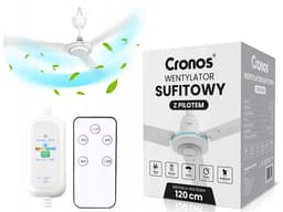 Cronos FC11-90 - Plafondventilator - Ø 90 cm - Met afstandsbediening - Wit — thumbnail 3