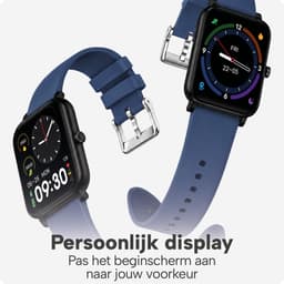 Smartwatch voor Dames en Heren - Stappenteller, Bloeddrukmeter en Hartslagmeter - Sporthorloge - Spatwaterdicht – Blauw - BREND BR-2223 — thumbnail 2