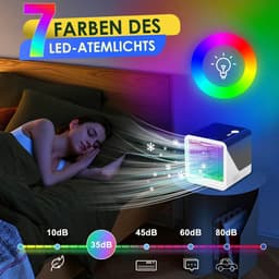 Mobiele airconditioner - draagbare mini-ventilator USB 3-in-1 met water, 500 ml, 3 snelheden, zonder afvoer, nachtlampje 7 kleuren, kleine luchtkoeler voor slaapkamer en kantoor - zwart — thumbnail 3