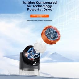 Draagbare airconditioner met 100 snelheden en 450 ml watertank - 4,5 W USB-C voor mini-verdampingskoeler voor thuiskantoor, camping, auto, slaapkamer - grijs — thumbnail 3