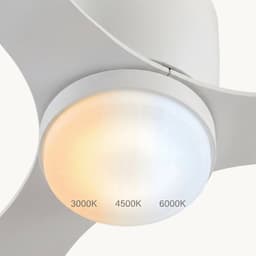 LuxiLamps - 3 Blad Plafondventilator - Moderne LED Ventilator Lamp - 6 Snelheden - Bedienbaar Met Afstandsbediening - 105 cm - Wit - Woonkamerlamp — thumbnail 4