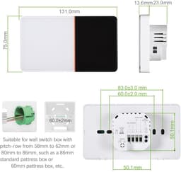 Digitale thermostaat - Slimme regelaar - Verwarming regelen - Wifi bediening - 95-240V AC - Wit — thumbnail 3
