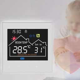 Slimme thermostaat - Vloerverwarming bediening - Energie besparen - App bediening - 11 x 11 x 5 cm - Wit — thumbnail 3
