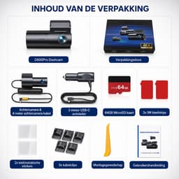 4K Dashcam met Voor- en Achtercamera - Wifi, Nachtzicht en 64GB SD-kaart — thumbnail 5