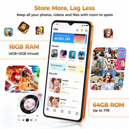 OUKITEL C17 Smartphones 4G-Android16-16 RAM-64 ROM/1TB-6.52 inch HD-5000mAh-13MP camera — thumbnail 4