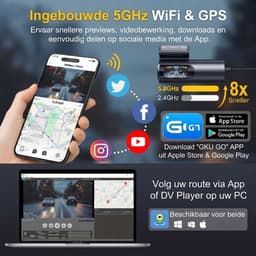NIVA® Dashcam - 4k - Dashcam voor En Achter - Dashcam voor Auto - Zwart - 3cm x 5cm x 10cm — thumbnail 5