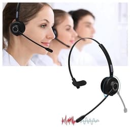 Draadloze Headset - Koptelefoon - Bluetooth 5.0 - 17 Uur Batterij - Dubbele Apparaatverbinding - Zwart — thumbnail 3