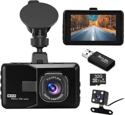 Podazz Dashcam auto voor en achter — 3 inch IPS-scherm FHD 1080P Dash Cam, voor auto's 170 groothoek, super - ShopVlot — thumbnail 1