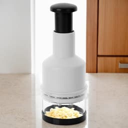 Voedselhakker Handmatig - Keukenhakker Compact - Ingrediënten Snel Snijden - Energiezuinig Ontwerp - 500ml Capaciteit - Zwart Wit — thumbnail 4