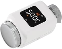 Slimme Thermostaatkraan - Radiatorregelaar App - Energie Besparen - 180° LED Display - 52.5mm x 52.5mm - Wit