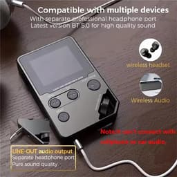 KZQ MP3-speler HiFi muziekspeler Bluetooth 5.0 lossless audio digitaal met scherm 16GB intern USB-C draagbaar high resolution geluid grijs — thumbnail 3