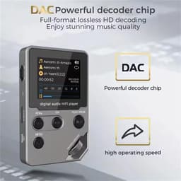 KZQ MP3-speler HiFi muziekspeler Bluetooth 5.0 lossless audio digitaal met scherm 16GB intern USB-C draagbaar high resolution geluid grijs — thumbnail 4