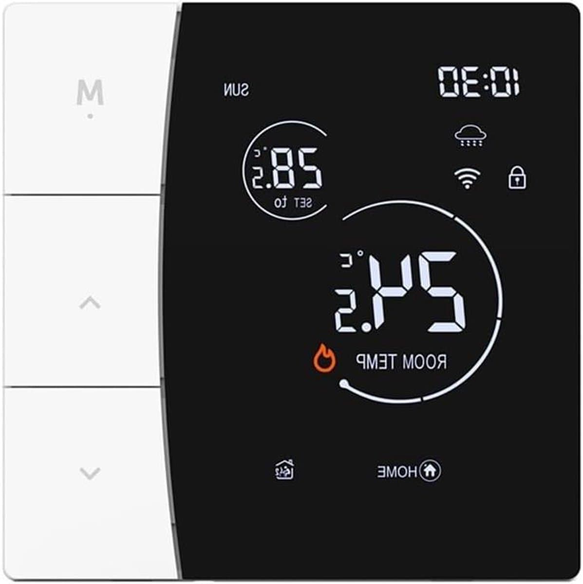 Slimme Thermostaat - Verwarming Controller - Energie Besparen - Spraakbesturing Compatibel - 86x86x41 mm - Grijs — afbeelding 1
