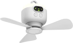 Draagbare Plafondventilator - Camping Ventilator - Koeling Buiten - Afstandsbediening - 16.5 x 12 x 9.6 cm - Wit — thumbnail 1
