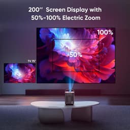 elektrische focus/autokeystone-correctie, WiFi 6, BT5.2, mini-projector, 4K Full HD, 1080P, draagbare projector met 50% zoom, voor thuisbioscoop/buiten, compatibel met tv — thumbnail 5