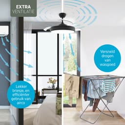 Varin® Smart Plafondventilator met verlichting - Zwart - Tuya Wifi - LED 36W RGBW - Ø 50cm/108cm - Super stil - Smart lamp - Plafondlamp slaapkamer - Plafonniere woonkamer - Plafondlampen - Plafond lamp - Verlichting kinderkamer - Ventilator — thumbnail 4