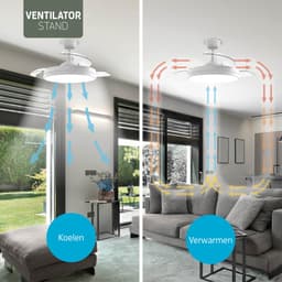Varin® Smart Plafondventilator met verlichting - Wit - Tuya Wifi - LED 36W RGBW - Ø 50cm/108cm - Super stil - Smart lamp - Plafondlamp slaapkamer - Plafonniere woonkamer - Plafondlampen - Plafond lamp - Verlichting kinderkamer - Ventilator — thumbnail 3