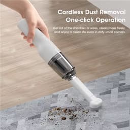 KZQ Stille handheld stofzuiger - USB oplaadbaar en draagbaar - Geschikt voor auto kantoor en kleine ruimtes - Compact en gebruiksvriendelijk - WIT — thumbnail 3