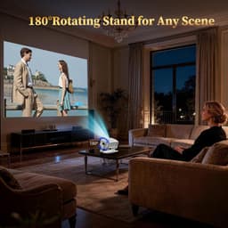 SnelShoppen - 1080P Beamer 16000 Lumen Draadloos met 5G WiFi & Bluetooth 5.4, 200 Inch Scherpstelling Afstandsbediening, Geschikt voor Telefoon, PS5, — thumbnail 2