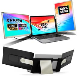 SnelShoppen - 15,6 inch Laptopscherm Uitbreiding - FHD 1080P Triple Portable Monitor - 120% sRGB - Laptop Monitor voor Mac, Windows, Chrome, Android - — thumbnail 1