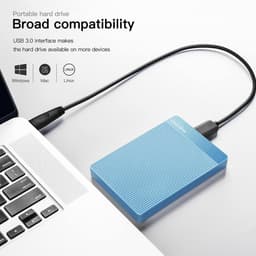 Externe Harde Schijf 500 GB - USB 3.0 HDD - Ultra Slim en Draagbaar - Plug & Play - Voor PC, Mac, PS4 en Xbox - Blauw — thumbnail 2