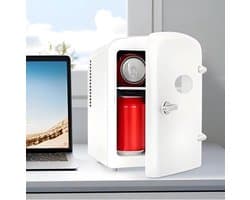 NETTLIFE Mini Koelkasten 4L - Mini-Koelkasten - 12V/230V Auto Aansluiting - 25dB - Vrijstaand - Geschikt voor dranken cosmetica voedsel - Minikoelkast ideaal - voor in de auto - kamer - camping - kantoor - Wit