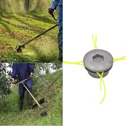 SnelShoppen - 2Pcs Grasmaaier Accessoires, Dubbele Kop Benzine Bosmaaier, Vlakke Messen Met Draad, Vervangspool voor Tuinonderhoud (Zwart) — thumbnail 4