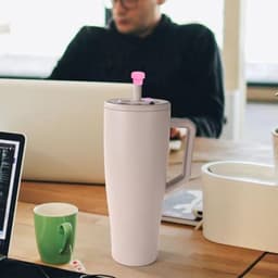 4 stuks magnetische rietjesdeksels voor Brümate 30/40oz Era & Resa Tumblers, siliconen magnetische rietjesdeksels met pakkingen en reinigingsborstels voor wandelen, klimmen en picknicken (roze) — thumbnail 4