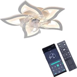 DIMICO - Plafond Ventilator met Verlichting - Plafondventilator Afstandsbediening - Wit - Slaapkamer- 220V - LED - 6 Snelheden — thumbnail 1