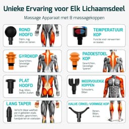 SnelShoppen - Massage Gun met Warmte- en Koudefunctie, 20 Instelbare Niveaus, Massagepistool voor Diepe Weefselmassage, 8 Opzetstukken - Schouders, Ru — thumbnail 2