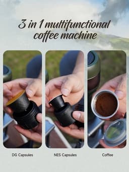 Koffiemachines - Koffiezetapparaat - Draagbare & Draadloze - Espresso Machine – Goed voor Auto & Camping – Geschikt voor Nespresso & Dolce Gusto Capsules - Groen — thumbnail 2