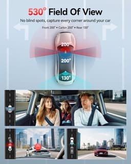 SnelShoppen - 3-Kanalen Dashcam Auto 2,5K+2,5K+1080P met 128 GB Kaart, IR Nachtzicht, Touchscreen, WiFi, GPS, 24-Uurs Parkeermodus voor Voorzijde, Int — thumbnail 5