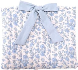 Gevoerde Bijbelhoes met strik, 32x27cm Polyester Blauw Bloemenpatroon Bijbelboekhoes Draagtas Beschermhoes voor Vrouwen en Meisjes Christelijke Cadeaus — thumbnail 1