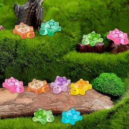 100 stuks Gloeiende Schildpadden Mini Figuren - Hars Poppenhuis Miniaturen voor Sprookjestuin — thumbnail 4