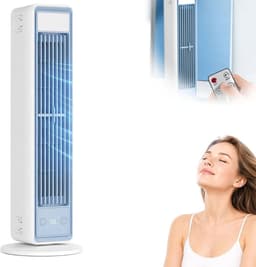 Bladloze Torenventilator - Met Afstandsbediening - Torenventilator - Draagbare Mobiele Airco Cooler - Mobiele Airco - Torenventilator Ventilator staand - Bladloos - Draaibaar Ventilator - 5 Snelheden - 3600mah elektrische ventilator - Stil Compact — thumbnail 1