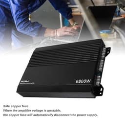 Autoradioversterker 4-kanaals autoversterker Aluminiumlegering Hoge warmteafvoer Met vergulde aansluitingen, condensatoren met dubbele spoeltransformator en hoge — thumbnail 3