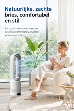 Novendo Goods - Bladloze torenventilator met afstandsbediening - Stille ventilator met 8 standen en luchtcirculatie - 90° Oscillatie voor slaapkamer en kantoor — thumbnail 4