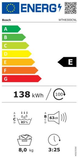 Bosch Serie 4 WTH8300CNL wasdroger Vrijstaand Voorlader 8 kg Wit — thumbnail 2