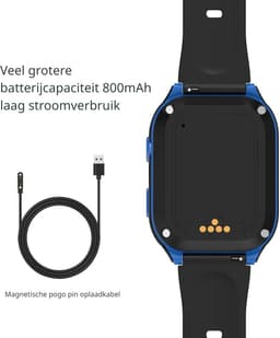 DrPhone KidsTimeX14 – 4G Kinder Smartwatch met GPS - WhatsApp – Videobellen – Bluetooth – Hotspot – SOS – Nederlandse Mobiele App - Camera & 1.83” HD Touchscreen – IP67 Waterdicht - Blauw/Zwart — thumbnail 5