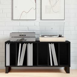 Platenspeler Meubel - LP-kast - Platenspelerkast - Draaitafelstandaard - Platenspelerstandaard - Vintage Displayplank - Zwart eiken — thumbnail 5