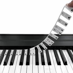 Siliconen Piano Stickers Afneembaar of Keyboard Stickers Herbruikbaar - Wit — thumbnail 1