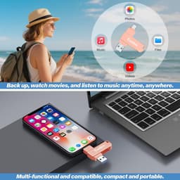 128GB Externe Geheugenstick voor Telefoon, Tablet en PC - USB-C & Lightning & USB 3.0 Flash Drive — thumbnail 4
