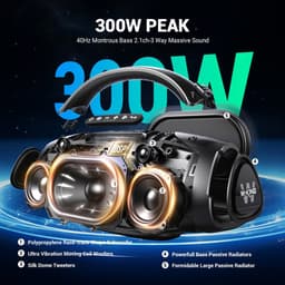 Benelux Select Boombox – Boombox Bluetooth Speaker – Boombox Speaker – Met draagriem – Lange batterijduur - 52 x 22 x 28 cm — thumbnail 2