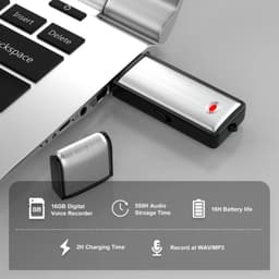 Mini Spy Recorder - Afluisterapparatuur - Hoogwaardige Ruisonderdrukking - 16GB — thumbnail 2